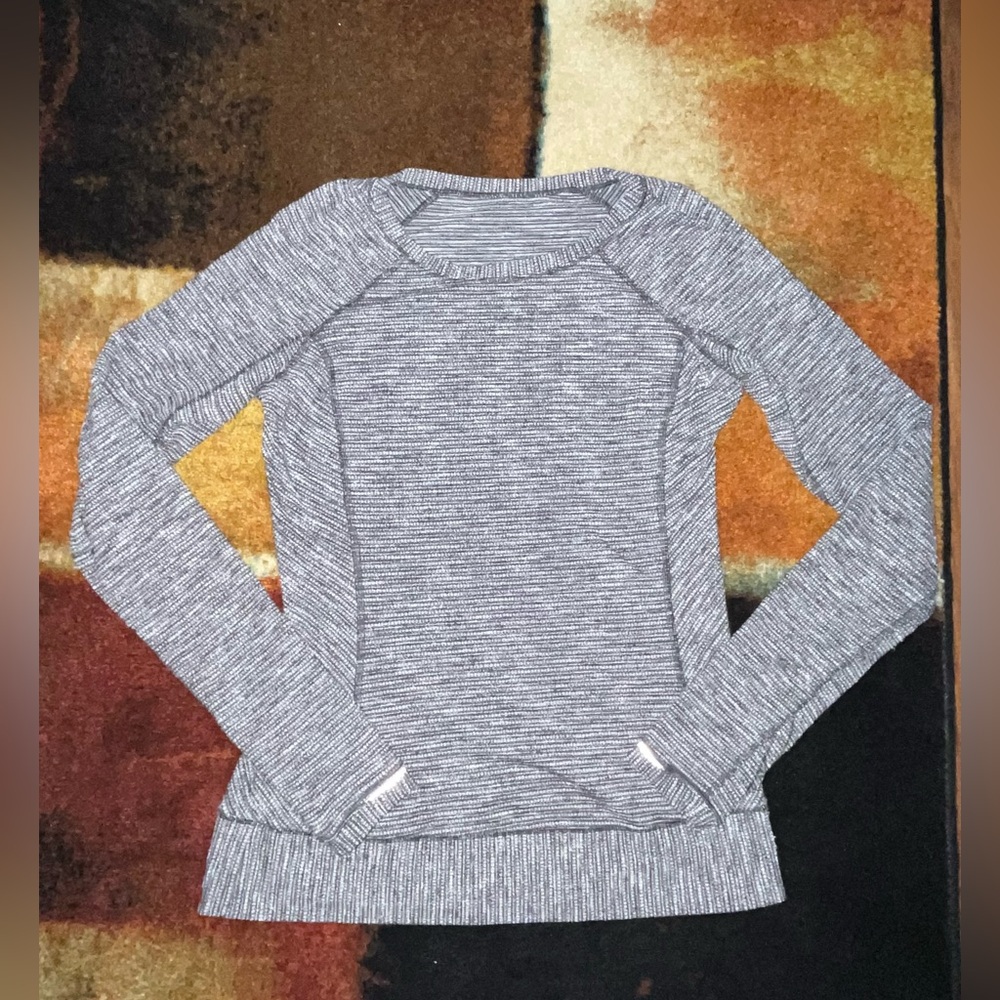 🍋 VGUC Lululemon Race Your Pace Long Sleeve - Coco Pique Black - Size 8
